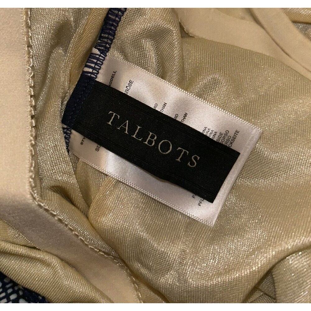 Talbots Tankini Women's 8 Blue White Swim Tank Top Underwire Ruched Sides - Picture 7 of 8